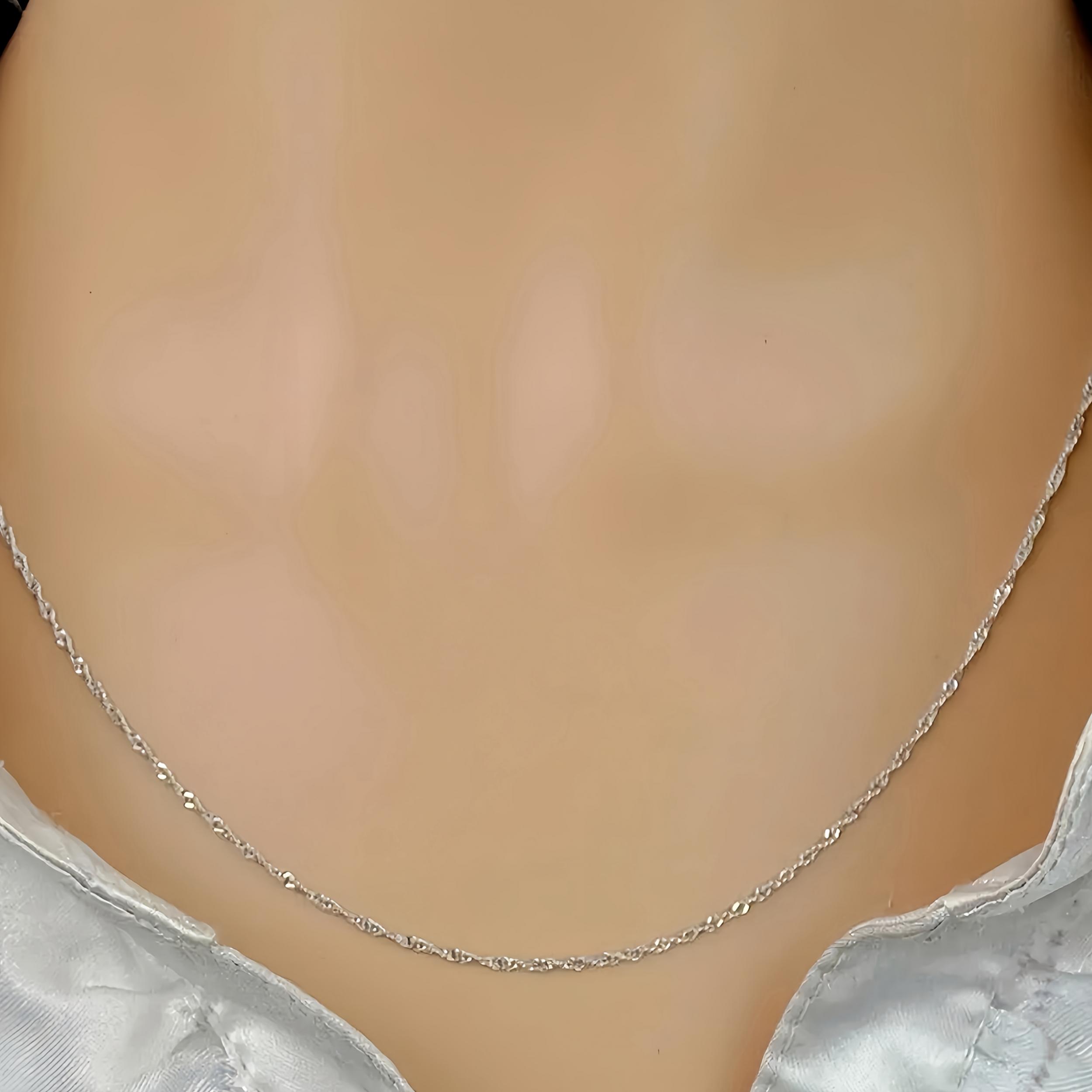 Men's 925 Silvery Wave Pattern Necklace Stylish & Durable